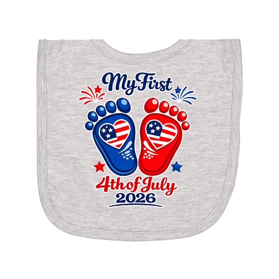 Inktastic Baby First 4th July Newborn Bib