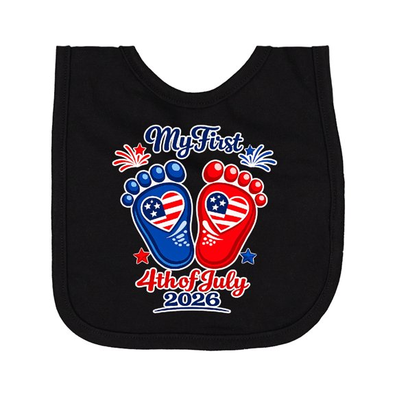 Inktastic Baby First 4th July Newborn Bib
