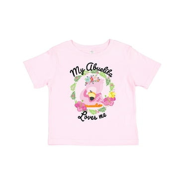 Inktastic Baby Flamingo My Abuelita Loves Me in Flower Wreath Boys or Girls Toddler T-Shirt