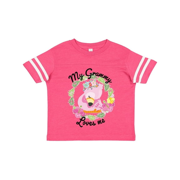 Inktastic Baby Flamingo My Grammy Loves Me with Flower Wreath Boys or Girls Toddler T-Shirt