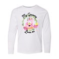 thumbnail image 1 of Inktastic Baby Flamingo My Grammy Loves Me with Flower Wreath Long Sleeve Youth T-Shirt, 1 of 5