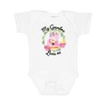 thumbnail image 1 of Inktastic Baby Flamingo My Grandma Loves Me with Flower Wreath Boys or Girls Baby Bodysuit, 1 of 5