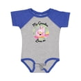 thumbnail image 1 of Inktastic Baby Flamingo My Grandma Loves Me with Flower Wreath Boys or Girls Baby Bodysuit, 1 of 5