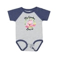 thumbnail image 1 of Inktastic Baby Flamingo My Grandma Loves Me with Flower Wreath Boys or Girls Baby Bodysuit, 1 of 5