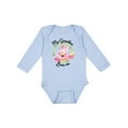 thumbnail image 1 of Inktastic Baby Flamingo My Grandma Loves Me with Flower Wreath Boys or Girls Long Sleeve Baby Bodysuit, 1 of 5