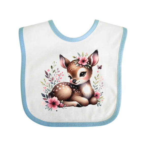 Inktastic Baby Girl Deer Cottagecore Girls Baby Bib