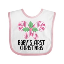 Inktastic Baby Girl First Christmas Candy Cane Girls Baby Bib