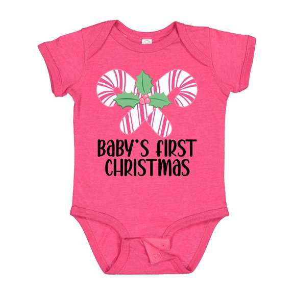 Inktastic Baby Girl First Christmas Candy Cane Girls Baby Bodysuit