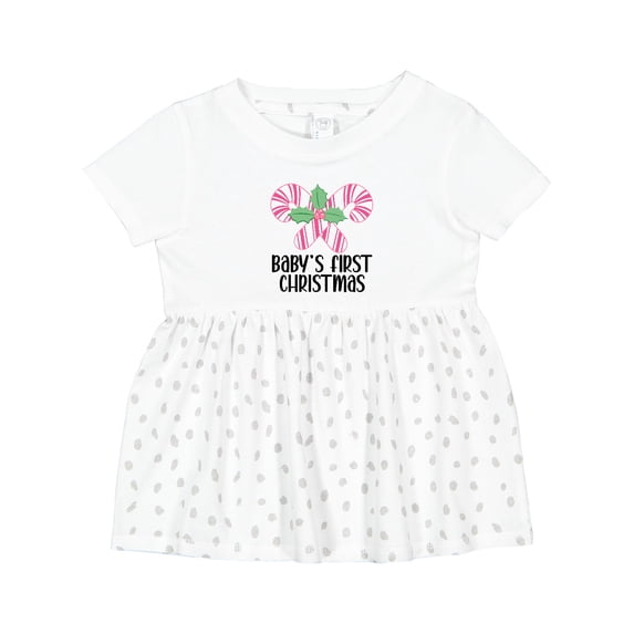 Inktastic Baby Girl First Christmas Candy Cane Girls Baby Dress