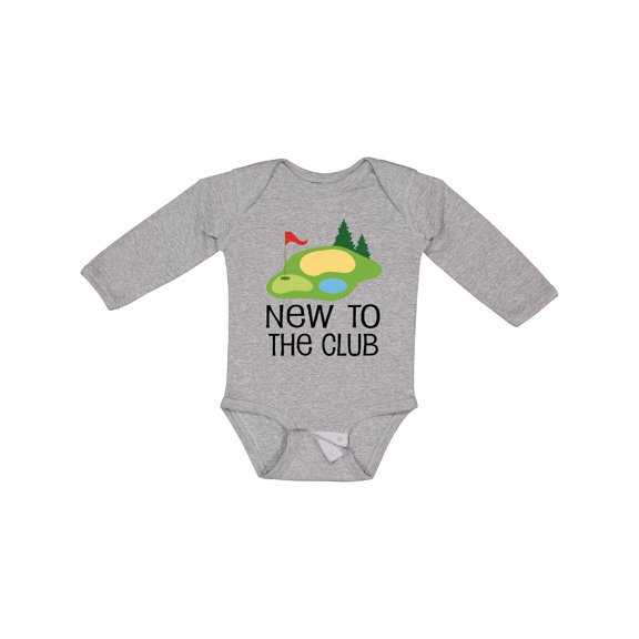 Inktastic Baby Golfing New to the Club Boys or Girls Long Sleeve Baby Bodysuit