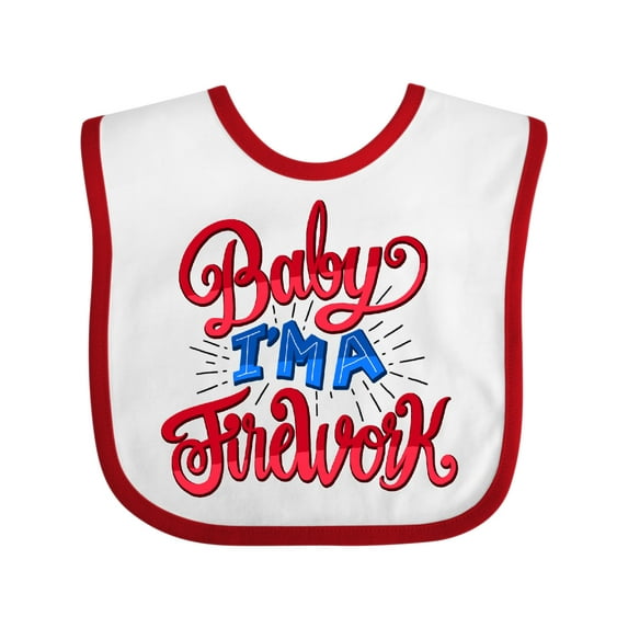 Inktastic Baby Im a Firework Hand Lettered Boys or Girls Baby Bib