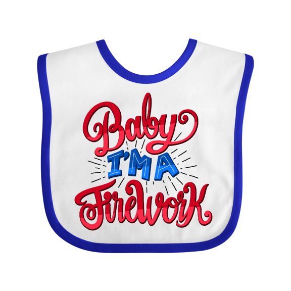 Inktastic Baby Im a Firework Hand Lettered Boys or Girls Baby Bib