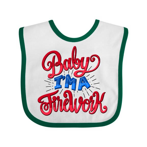 Inktastic Baby Im a Firework Hand Lettered Boys or Girls Baby Bib