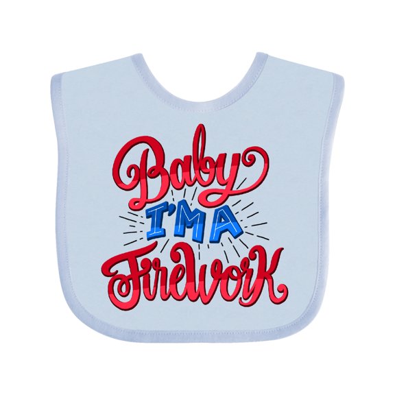 Inktastic Baby Im a Firework Hand Lettered Boys or Girls Baby Bib