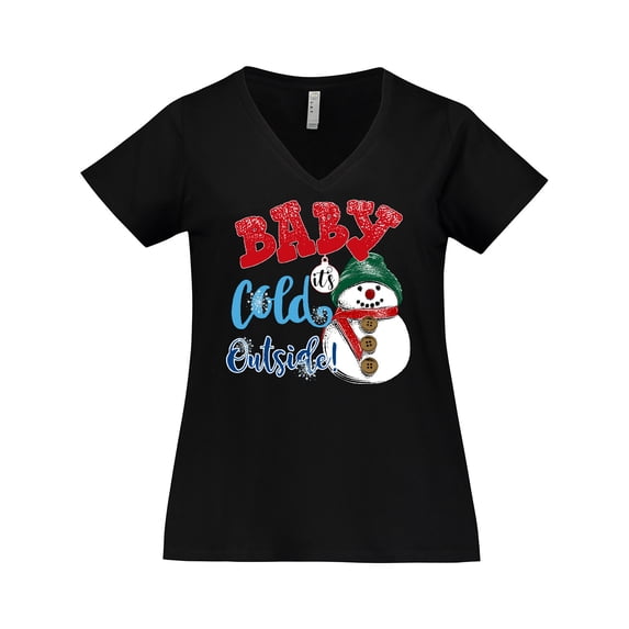 Inktastic Baby It's Cold Outside Women's Plus Size V-Neck T-Shirt