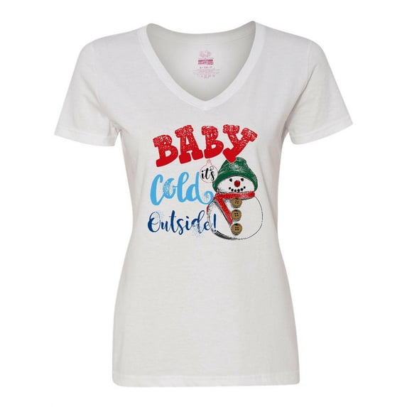 Inktastic Baby It's Cold Outside Women's V-Neck T-Shirt