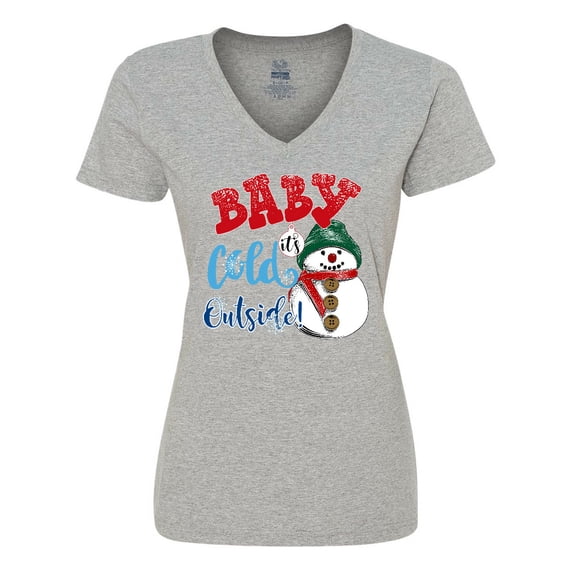 Inktastic Baby It's Cold Outside Women's V-Neck T-Shirt