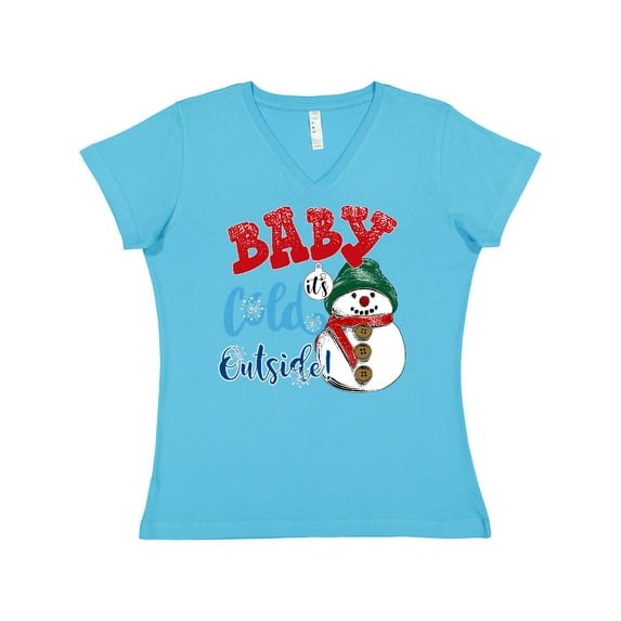 Inktastic Baby It's Cold Outside Women's V-Neck T-Shirt