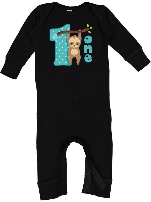 Baby Sloth 1st Birthday Baby Romper Coveralls