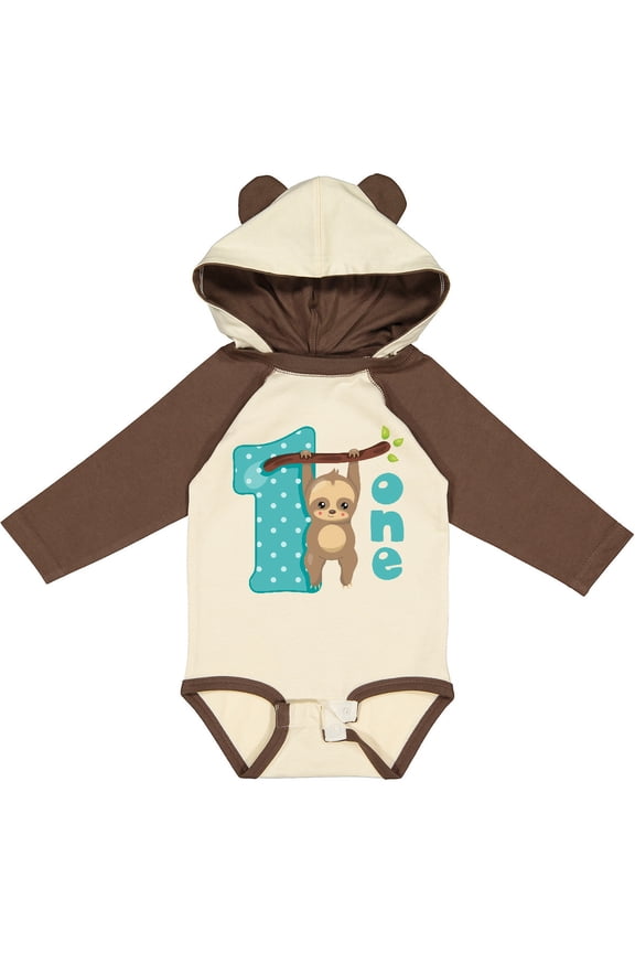 Baby Sloth 1st Birthday Boys or Girls Long Sleeve Baby Bodysuit
