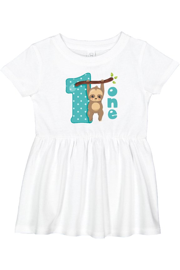 Baby Sloth 1st Birthday Girls Baby Dress