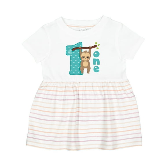 Inktastic Baby Sloth 1st Birthday Girls Baby Dress