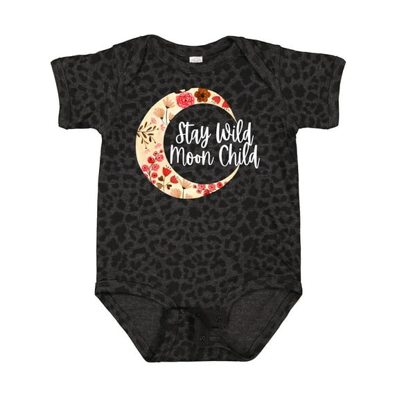 Inktastic Baby Stay Wild Moon Child Crescent Moon with Flowers Girls Baby Bodysuit