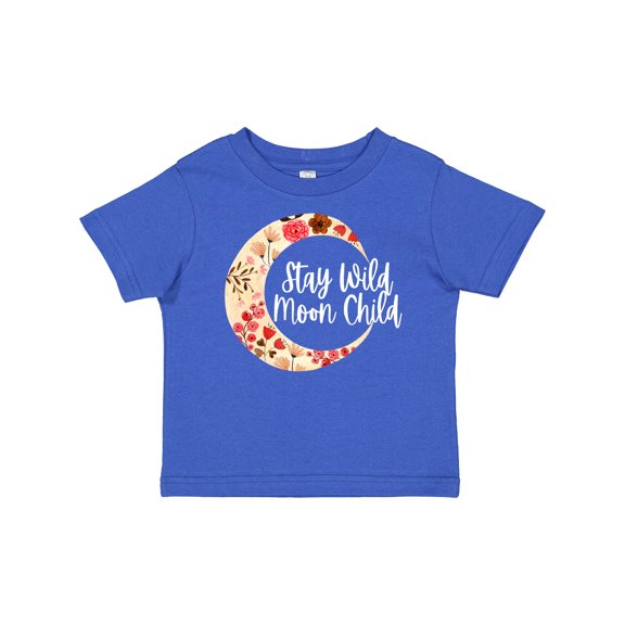 Inktastic Baby Stay Wild Moon Child Crescent Moon with Flowers Girls Baby T-Shirt