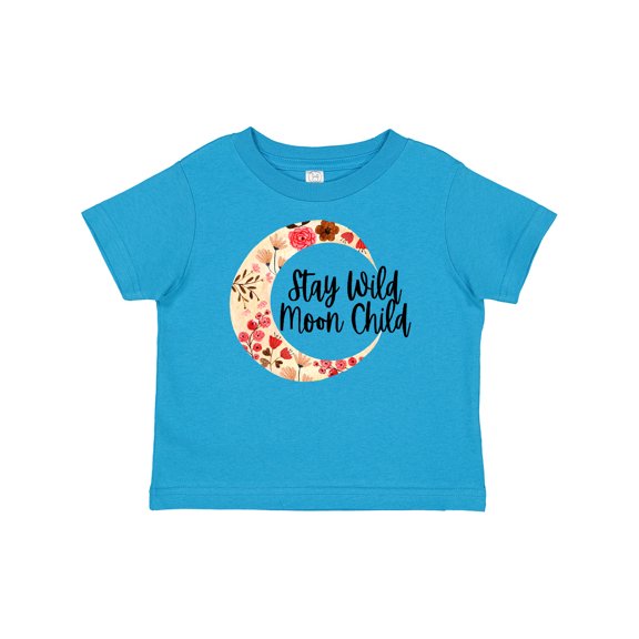 Inktastic Baby Stay Wild Moon Child Crescent Moon with Flowers Girls Baby T-Shirt