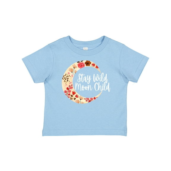 Inktastic Baby Stay Wild Moon Child Crescent Moon with Flowers Girls Baby T-Shirt
