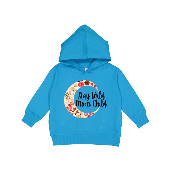 Inktastic Baby Stay Wild Moon Child Crescent Moon with Flowers Toddler Hoodie