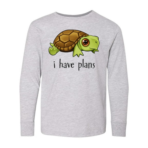 Inktastic Baby Turtle Plans- cute Long Sleeve Youth T-Shirt