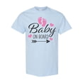 thumbnail image 1 of Inktastic Baby on Board with Arrow Pink Footprints and Hearts T-Shirt, 1 of 5