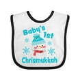 thumbnail image 1 of Inktastic Baby's 1st Chrismukkah with Cute Snowman and Snowflakes Boys or Girls Baby Bib, 1 of 4