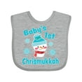 thumbnail image 1 of Inktastic Baby's 1st Chrismukkah with Cute Snowman and Snowflakes Boys or Girls Baby Bib, 1 of 4