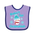 thumbnail image 1 of Inktastic Baby's 1st Chrismukkah with Cute Snowman and Snowflakes Boys or Girls Baby Bib, 1 of 4