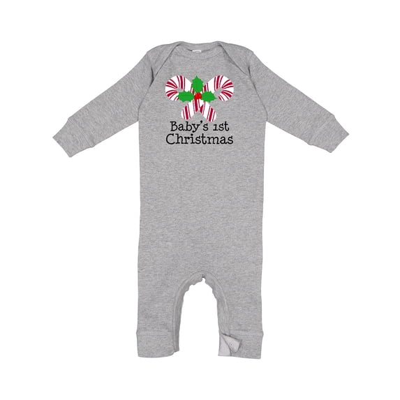 Inktastic Baby's 1st Christmas Candy Canes Baby Romper Coveralls