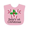 thumbnail image 1 of Inktastic Baby's 1st Christmas Candy Canes Boys or Girls Baby Bib, 1 of 4