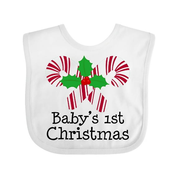 Inktastic Baby's 1st Christmas Candy Canes Boys or Girls Baby Bib