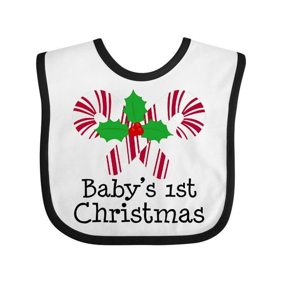 Inktastic Baby's 1st Christmas Candy Canes Boys or Girls Baby Bib
