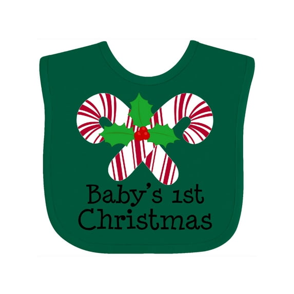 Inktastic Baby's 1st Christmas Candy Canes Boys or Girls Baby Bib