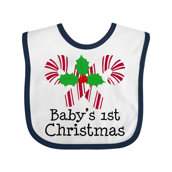 Inktastic Baby's 1st Christmas Candy Canes Boys or Girls Baby Bib
