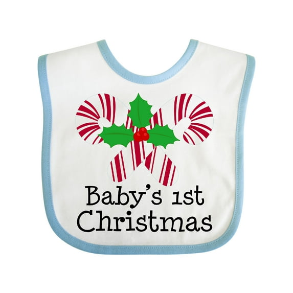 Inktastic Baby's 1st Christmas Candy Canes Boys or Girls Baby Bib
