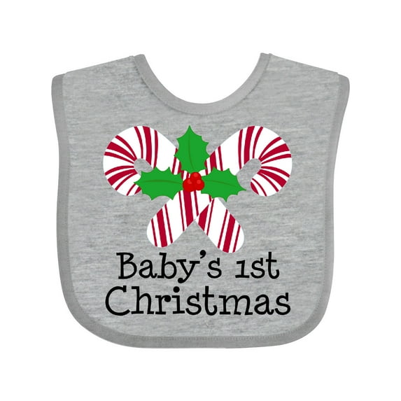 Inktastic Baby's 1st Christmas Candy Canes Boys or Girls Baby Bib