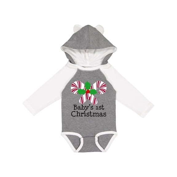 Inktastic Baby's 1st Christmas Candy Canes Boys or Girls Long Sleeve Baby Bodysuit