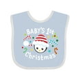 thumbnail image 1 of Inktastic Baby's 1st Christmas Cute Penguin with Candy Canes Boys or Girls Baby Bib, 1 of 4