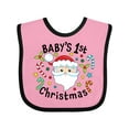 thumbnail image 1 of Inktastic Baby's 1st Christmas Santa with Candy Canes Boys or Girls Baby Bib, 1 of 4