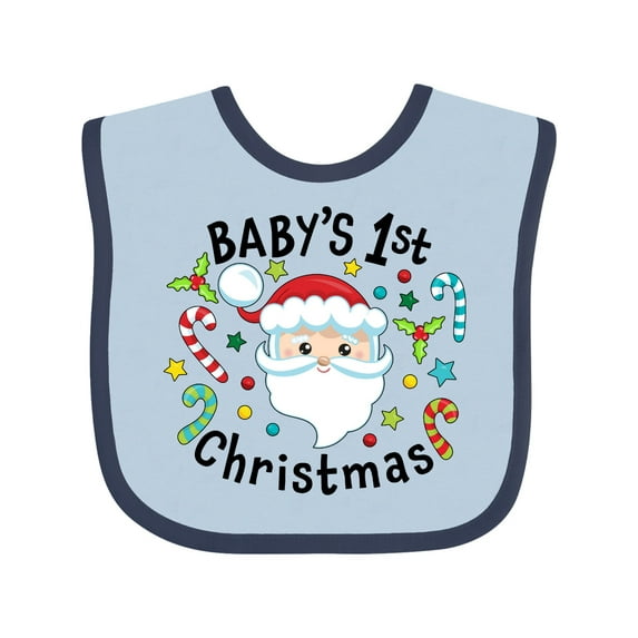 Inktastic Baby's 1st Christmas Santa with Candy Canes Boys or Girls Baby Bib