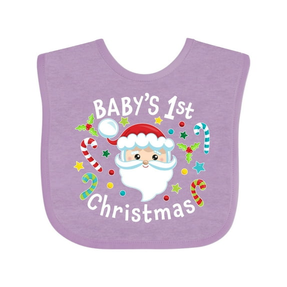 Inktastic Baby's 1st Christmas Santa with Candy Canes Boys or Girls Baby Bib
