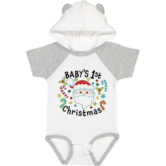 Inktastic Baby's 1st Christmas Santa with Candy Canes Boys or Girls Baby Bodysuit